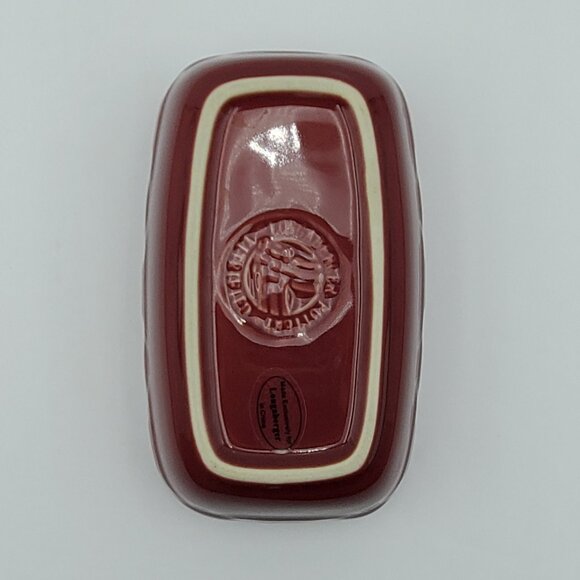 Longaberger Pottery Paprika Dash Bowl Small Rectangular Snack Dish - Picture 4 of 5
